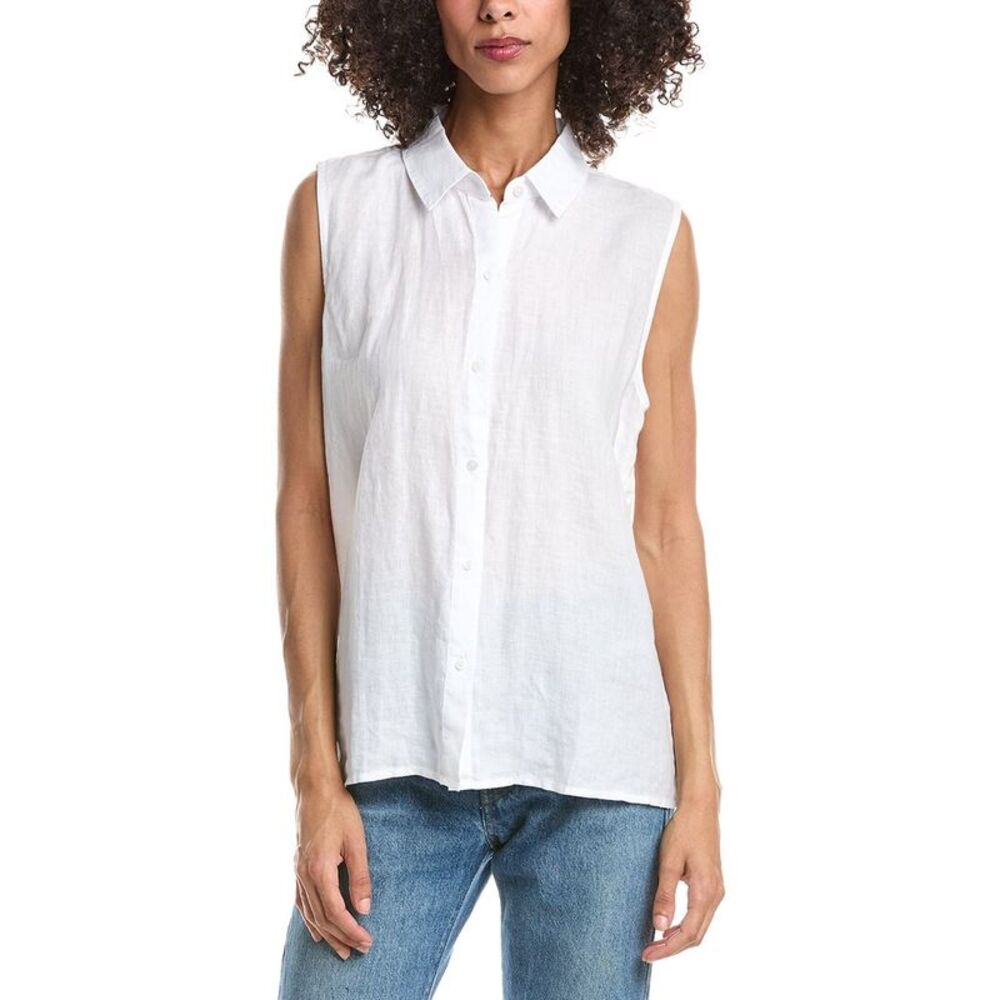 Eileen Fisher Womens Classic Linen Shirt